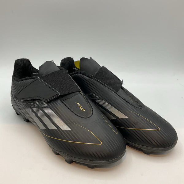 Size 1Y: Adidas Black Velcro Strap Soccer Cleats