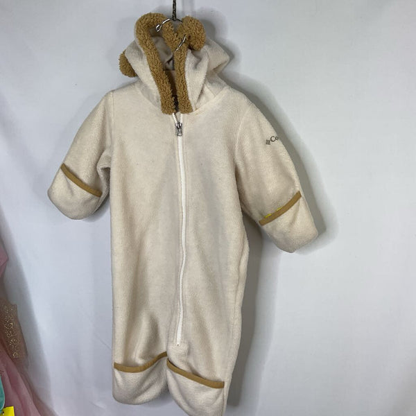 SIze 3-6m: Columbia Cream/Brown Teddy Ear Fleece Bunting