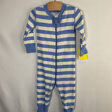 Size 6-12m (70) Hanna Andersson Blue/White Striped Organic Cotton 1pc Zip PJs