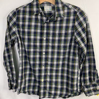Size 10: Crewcuts Blue/White/Green Plaid Button-Up Shirt