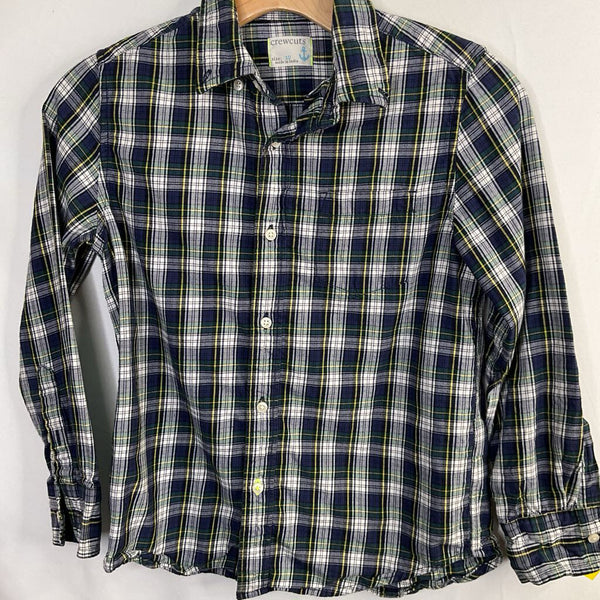 Size 10: Crewcuts Blue/White/Green Plaid Button-Up Shirt