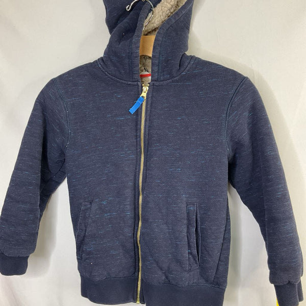 Size 7-8: Boden Two Tone Blue Sherpa Lined Zip Hoodie
