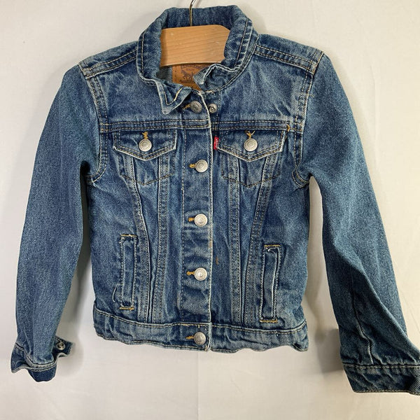 Size 4: Levis Distressed Light Wash Denim Snap-Up Jacket REDUCED