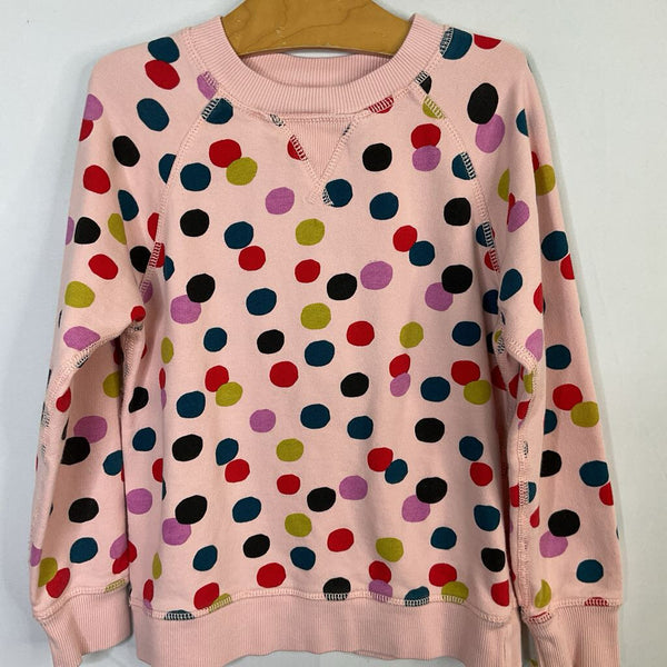 Size 6-7 (120): Hanna Andersson Pink/Colorful Dots Sweatshirt
