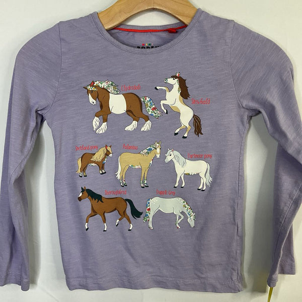 Size 7-8: Boden Purple/Multi Horses Long Sleeve Shirt