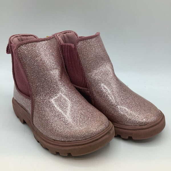 Size 7: Native Purple Sparkle Chelsea Rain Boots