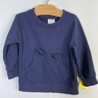 Size 12-18m (75): Hanna Andersson Navy Teddy Pocket Sweatshirt