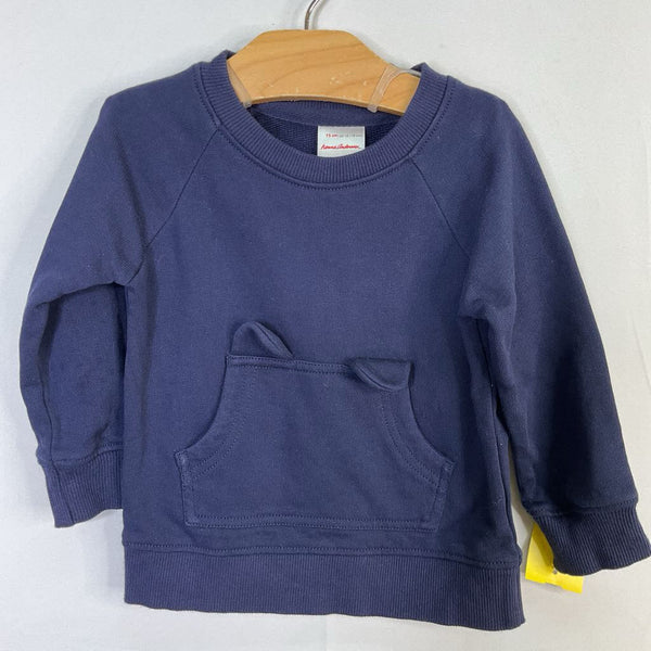 Size 12-18m (75): Hanna Andersson Navy Teddy Pocket Sweatshirt