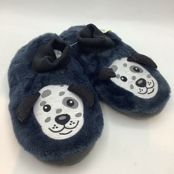 Size11-12: LL Bean Navy/Gray Dog Fleece Slippers