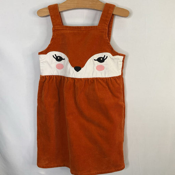 Size 6: Gymboree Orange Fox Corduroy Overall Dress