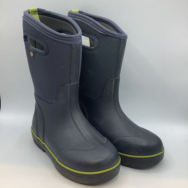 Size 3Y: Bogs Navy/Green Trim Insulated -30* Rain Boots