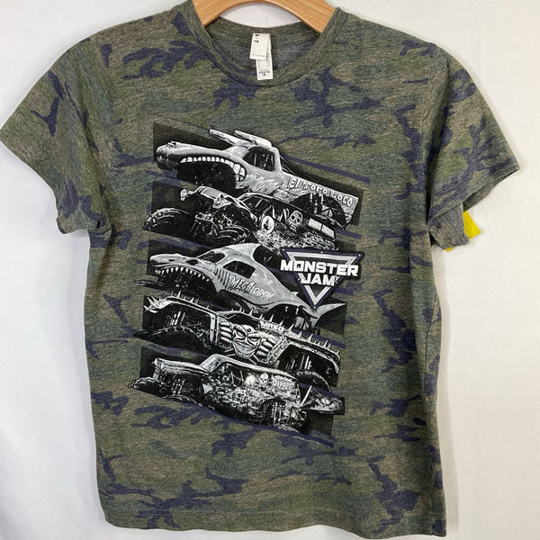 Size 8-10: Monster Jam Green/Multi Camo Monster Truck T-Shirt