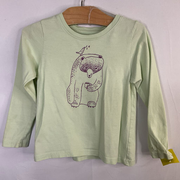 Size 3: Tea Green/Purple Coffee Bear Long Sleeve Shirt REDUCED
