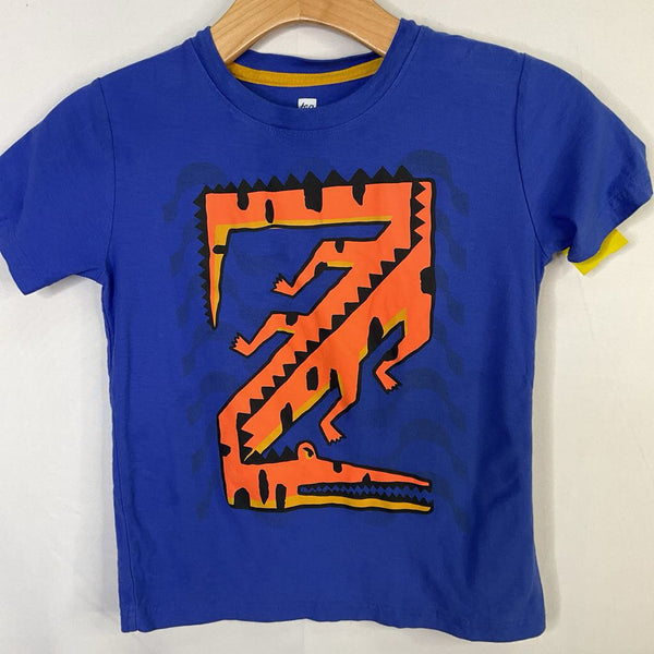 Size 7: Tea Blue/Orange Crocodile T-Shirt