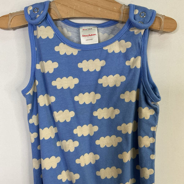 Size 2 (85): Hanna Andersson Blue/White Clouds Overalls
