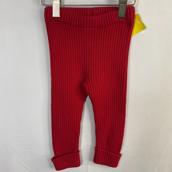 Size 12-18m (75): Hanna Andersson Red Ribbed Knit Leggings