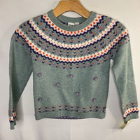 Size 8: Deux Par Deux Blue/White/Purple Print Sweater