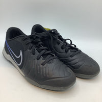 Size 5Y: Nike Black/Blue Lace-Up Indoor Soccer Cleats