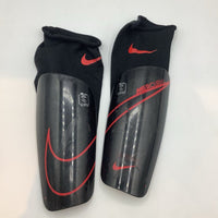 Size Youth L: Nike Black/Red Shin Guards