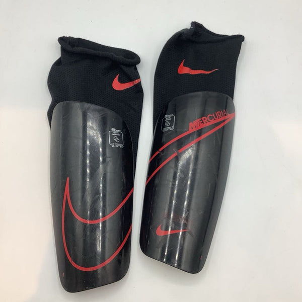 Size Youth L: Nike Black/Red Shin Guards