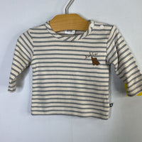 Size 3-6m: Feetje Cream/Blue Striped Long Sleeve Shirt