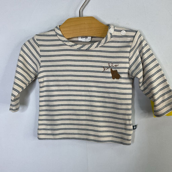 Size 3-6m: Feetje Cream/Blue Striped Long Sleeve Shirt