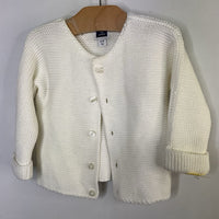 Size 6-12m: Janie and Jack White Knit Button-Up Cardigan