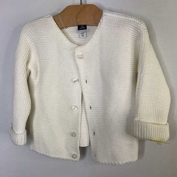 Size 6-12m: Janie and Jack White Knit Button-Up Cardigan