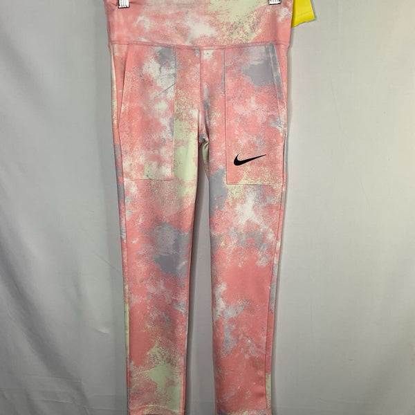 Size 8-10: Nike Pink/Multi Pastel Splatter Leggings NEW w/ Tags