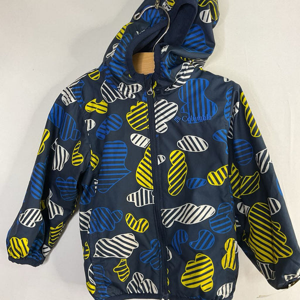 Size 12-18m: Columbia Blue/White/Yellow Clouds Fleece Lined Raincoat