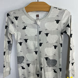 Size 18-24m: Tea Gray/White Sheep 1pc Zip Footy PJs