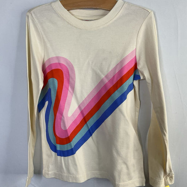 Size 5 (110): Hanna Andersson White/Multi Wave Long Sleeve Shirt
