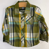 Size 3: Old Navy Green/Yellow/Blue Plaid Button-Up Shirt
