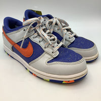 Size 2Y: Nike Gray/Blue/Multi Splatter Lace-Up Sneakers