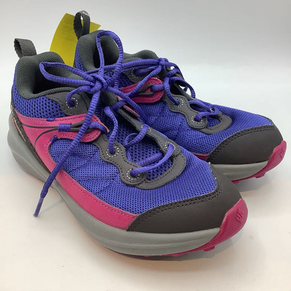 Size 1Y: Columbia Gray/Two Tone Purple Lace-Up Hiking Sneakers