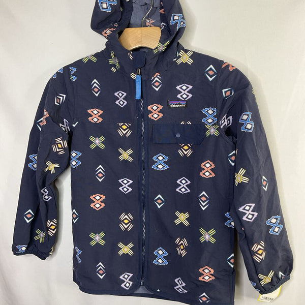 Size 7-8: Patagonia Blue/Multi Print Raincoat
