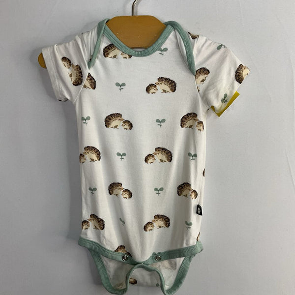 Size 0-3m: Kyte White/Green/Brown Hedgehogs Bamboo Onesie