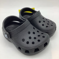 Size 2-3: Crocs Black Clogs