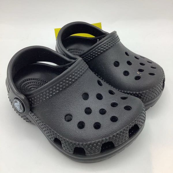 Size 2-3: Crocs Black Clogs