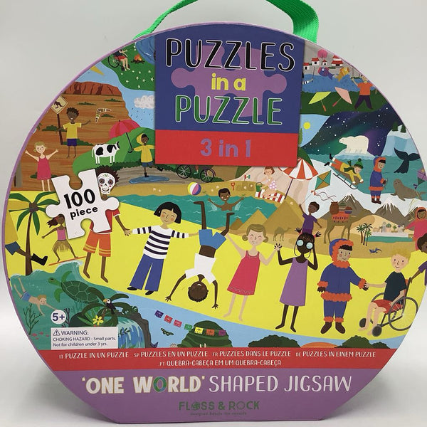 Floss & Rock 100pc 3-in-1 One World Puzzle