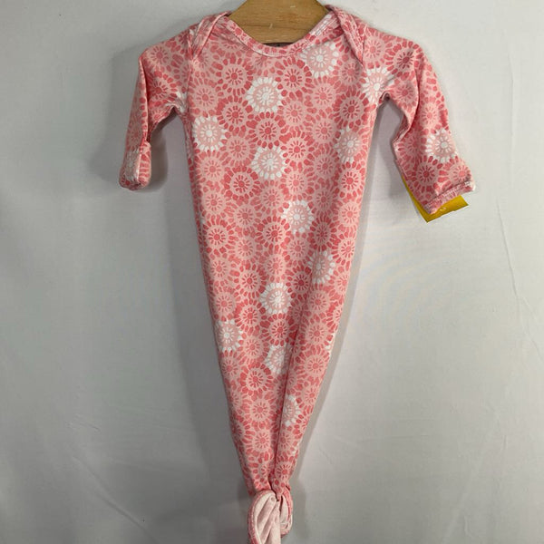 Size 0-3m: Aden + Anais Pink/White Print Knot Nighty