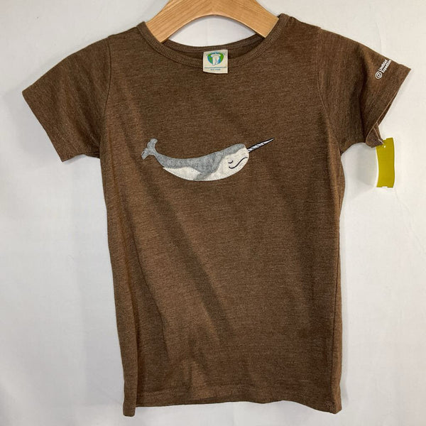 Size 8-10: Precious Few on Earth Brown/Gray Narwhal Applique T-Shirt