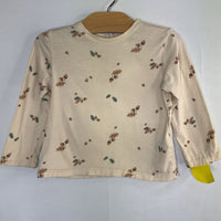 Size 3: H&M Beige/Brown Acorns Long Sleeve Shirt