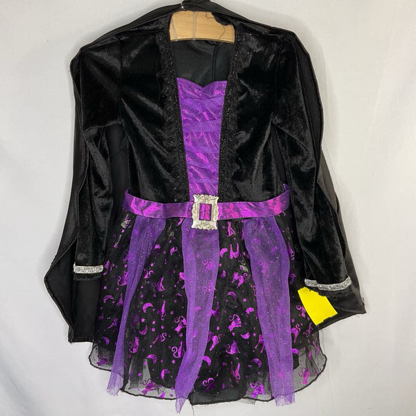Size 5-6: Spirit Black/Purple WItch 2pc Costume Dress/Cape