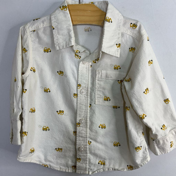 Size 12-18m: Old Navy White/Yellow Diggers Button-Up Shirt