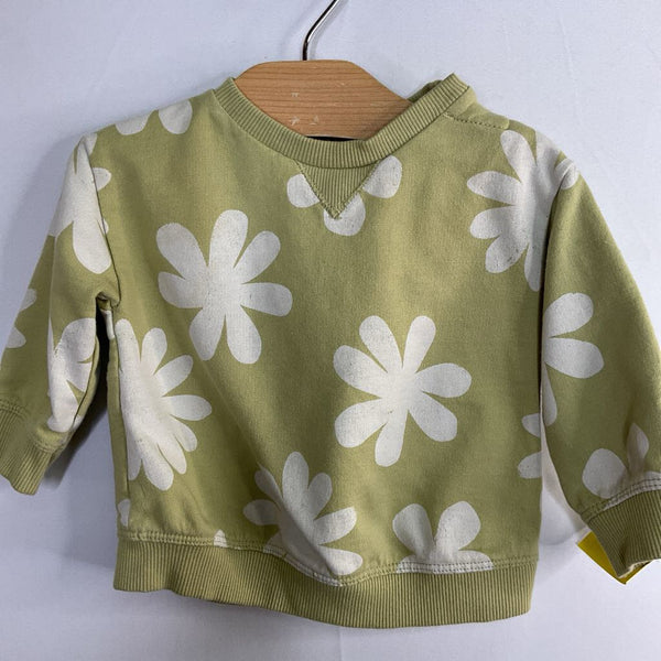 Size 3m: Little Co. Green/White Floral Sweatshirt