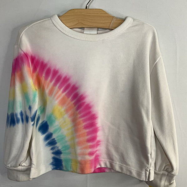 Size 4: Gap White/Colorful Rainbow Tie-Dye Sweatshirt REDUCED