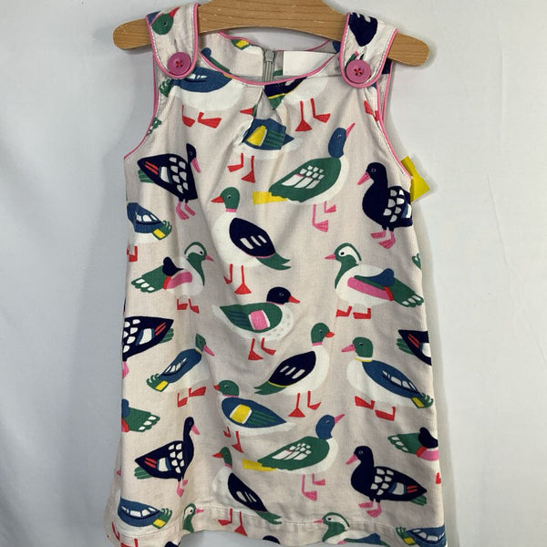 Size 4-5: Boden Gray/Colorful Ducks Corduroy Overall Dress