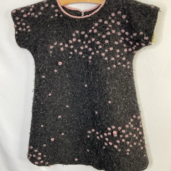 Size 4: Isabel Garreton Gray/Pink Dots Woo Blend Dress