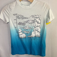 Size 8-10: Lands' End Blue/White Clouds T-Shirt